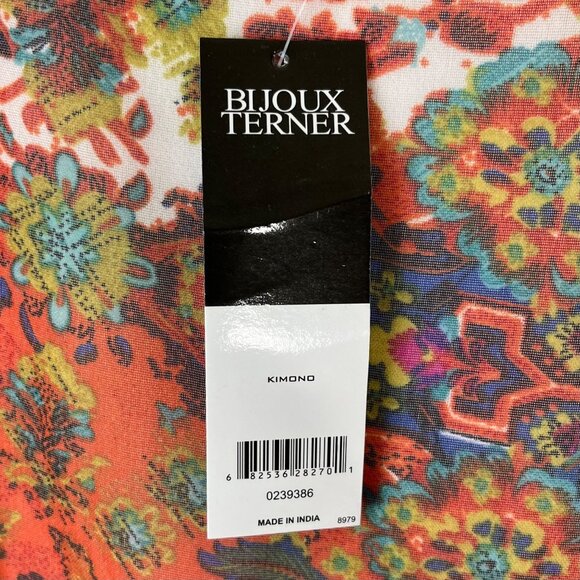 Bijoux Terner Kimono Light Weight Kimono Large/XL Orange Blue New - Picture 7 of 8